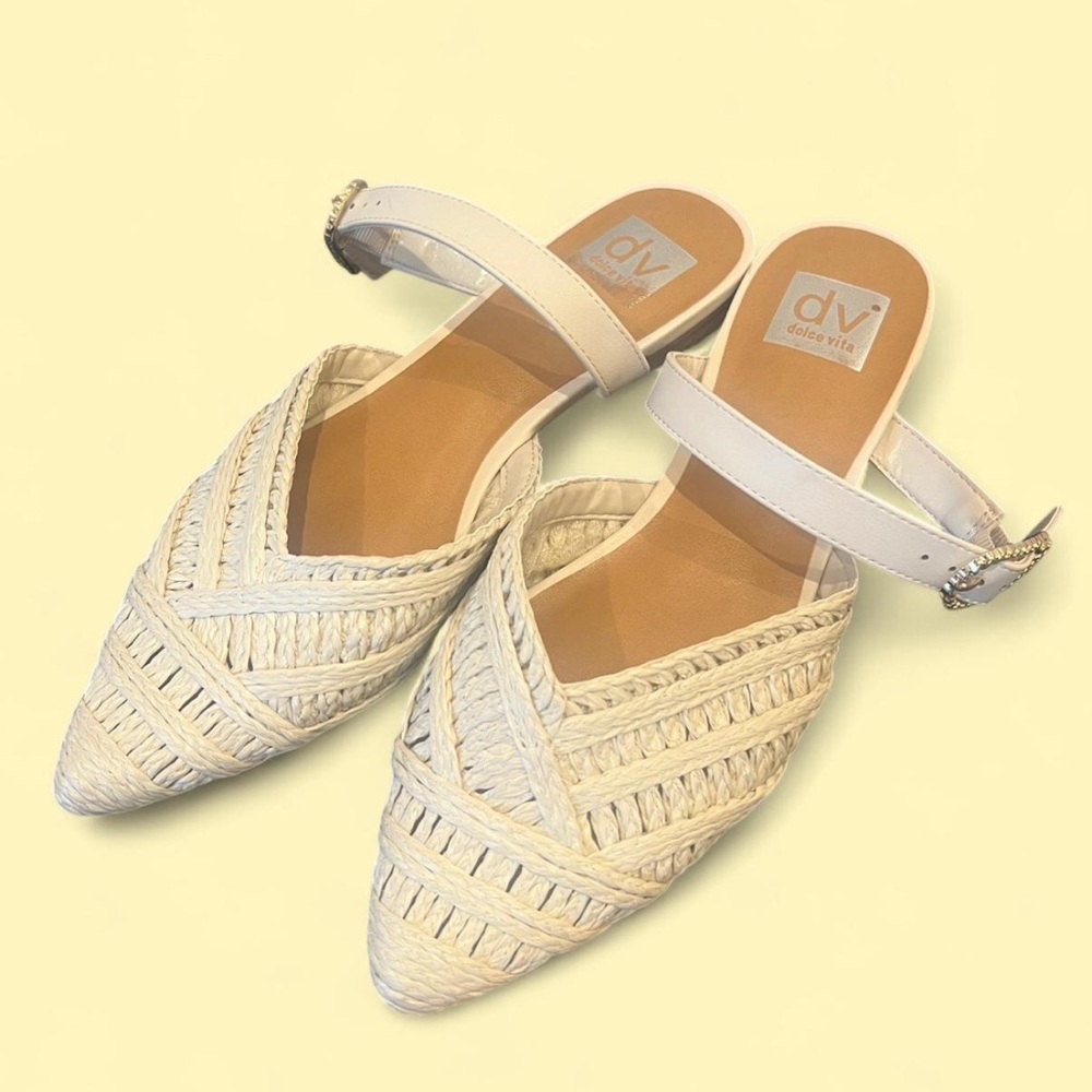 Dolce Vita Women's White Woven Mules